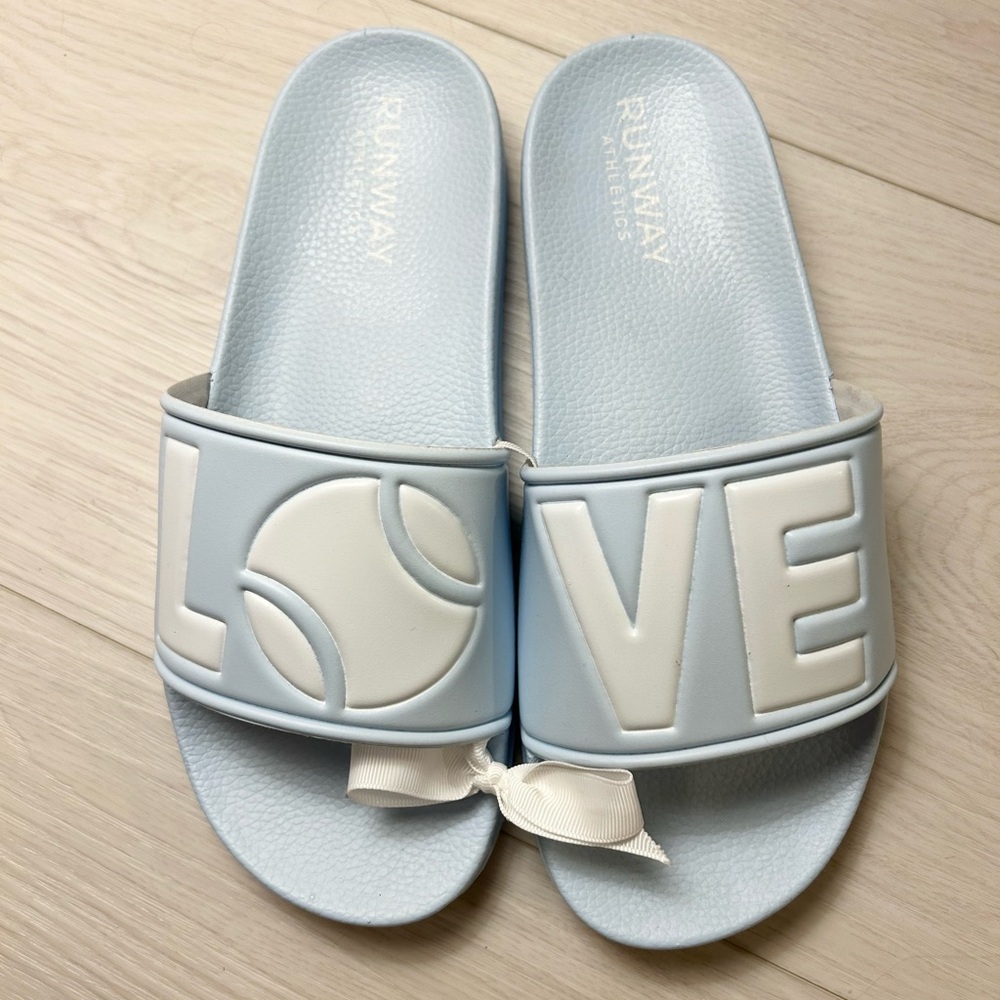 Light Blue LOVE Slide Sandals